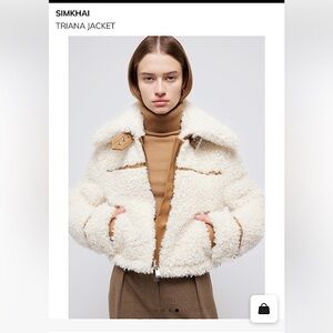 SIMKHAI Triana Sherpa Jacket | Cropped Sherpa Jacket | Large | New With Tags